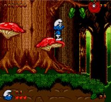 une photo d'Ã©cran de Les Schtroumpfs sur Sega Megadrive